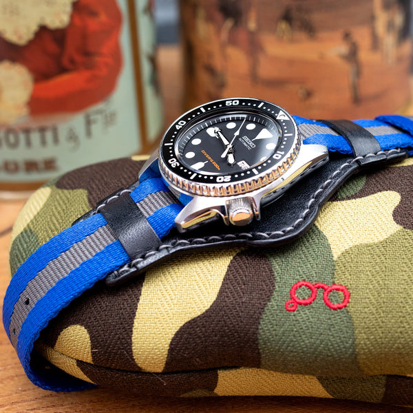 Pad del bund in pelle di vitello nero per cinghie di orologi da 20