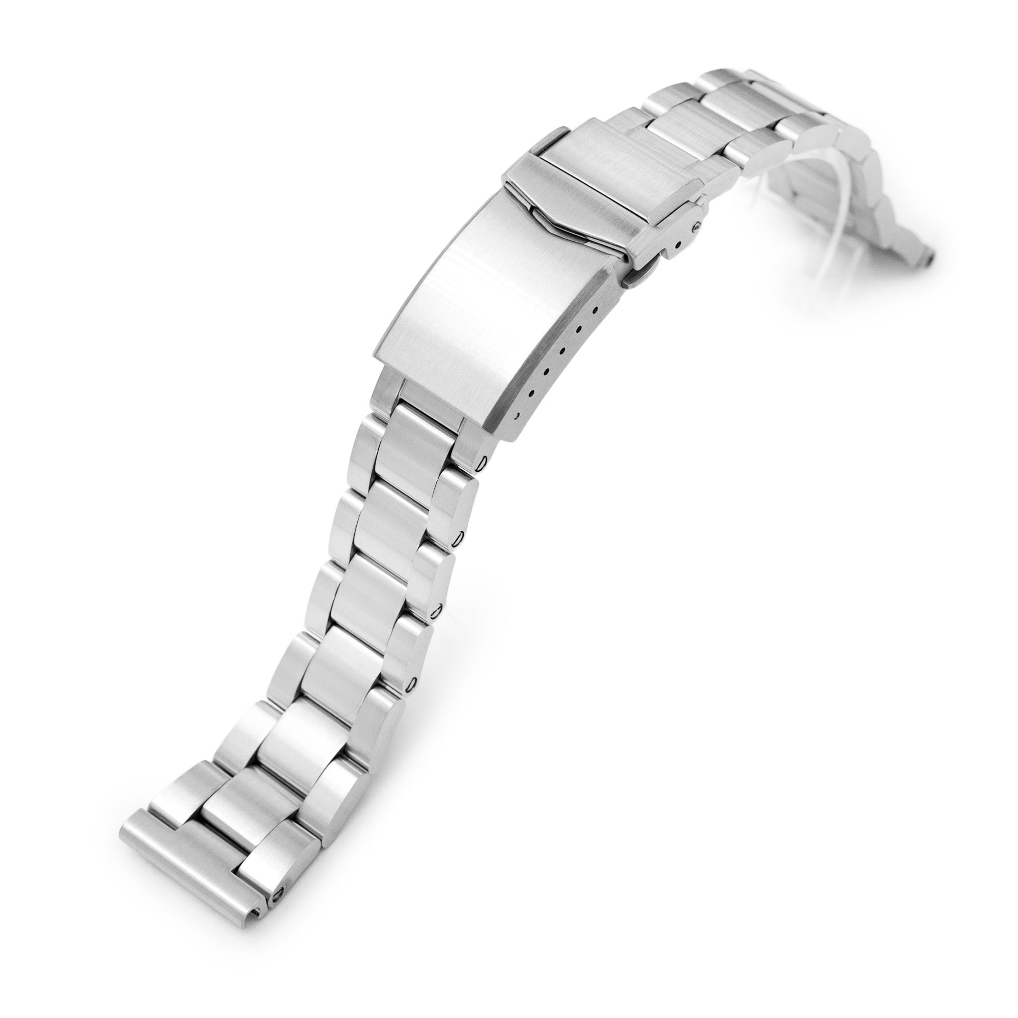 20mm Super Boyer Watch Band Straight End, 316L Stainless Steel Brushed V-Clasp Strapcode Watch Bands