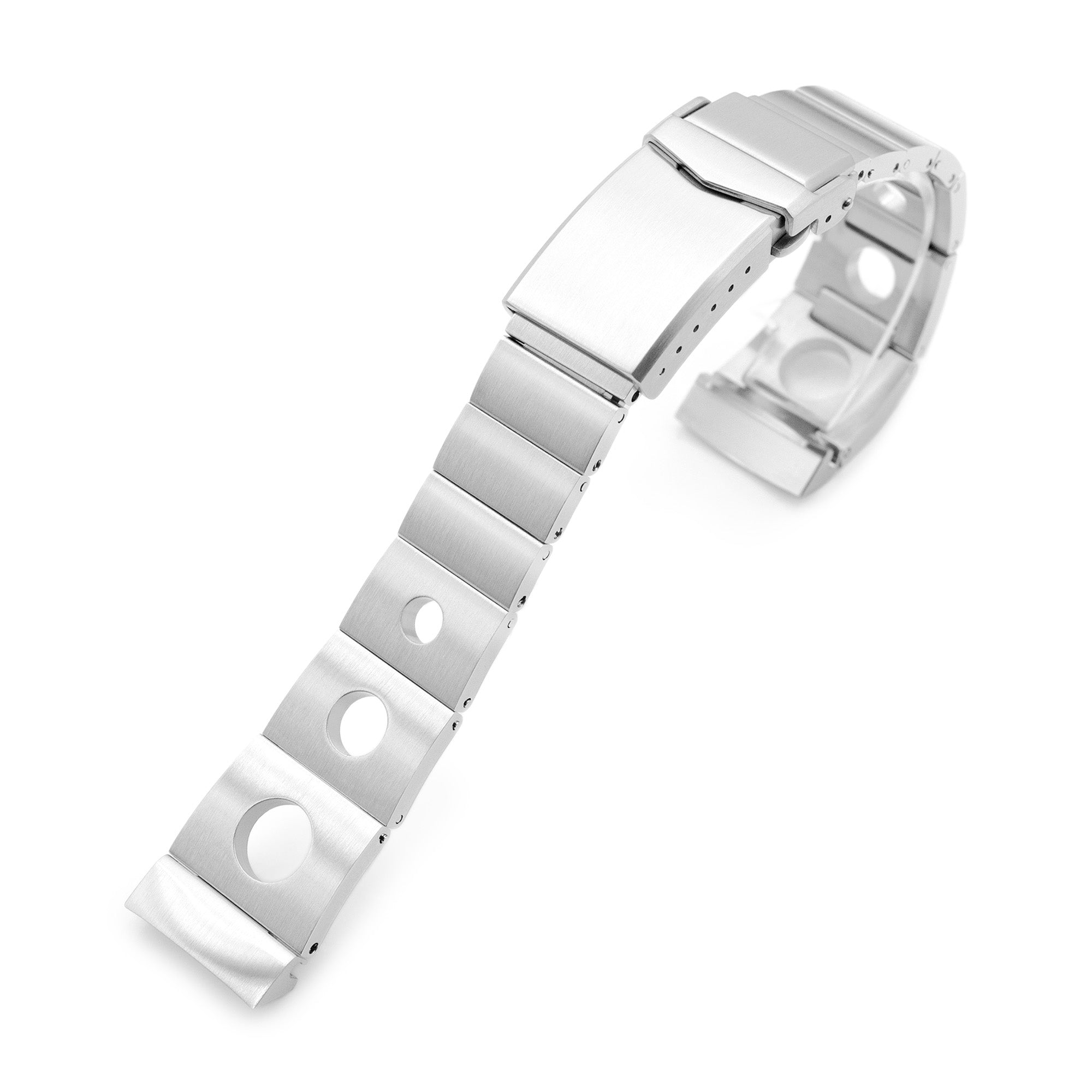 20mm Rollball version II Watch Band for Seiko SSC813P1, 316L Stainless Steel Brushed V-Clasp Strapcode Watch Bands