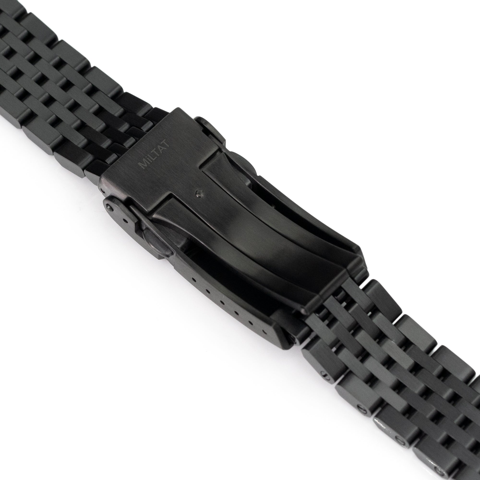 20mm Goma BOR QR Watch Band Straight End, 316L Stainless Steel Diamond-like Carbon (DLC coating) V-Clasp Strapcode Watch Bands