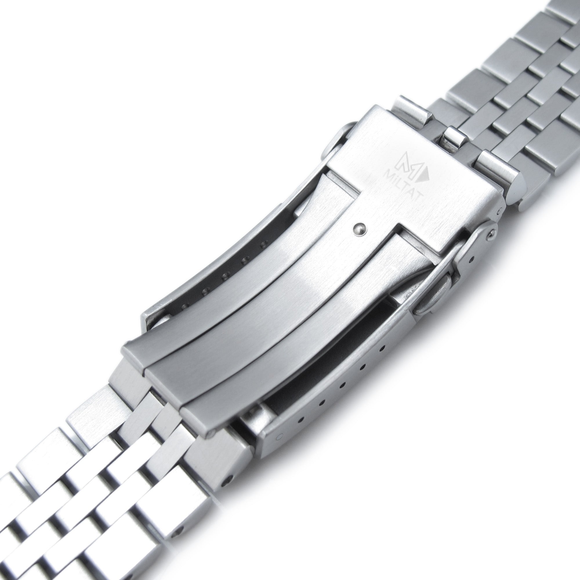20mm Super-J Louis JUB Watch Band compatible with Seiko SKX013, 316L Stainless Steel V-Clasp Brushed