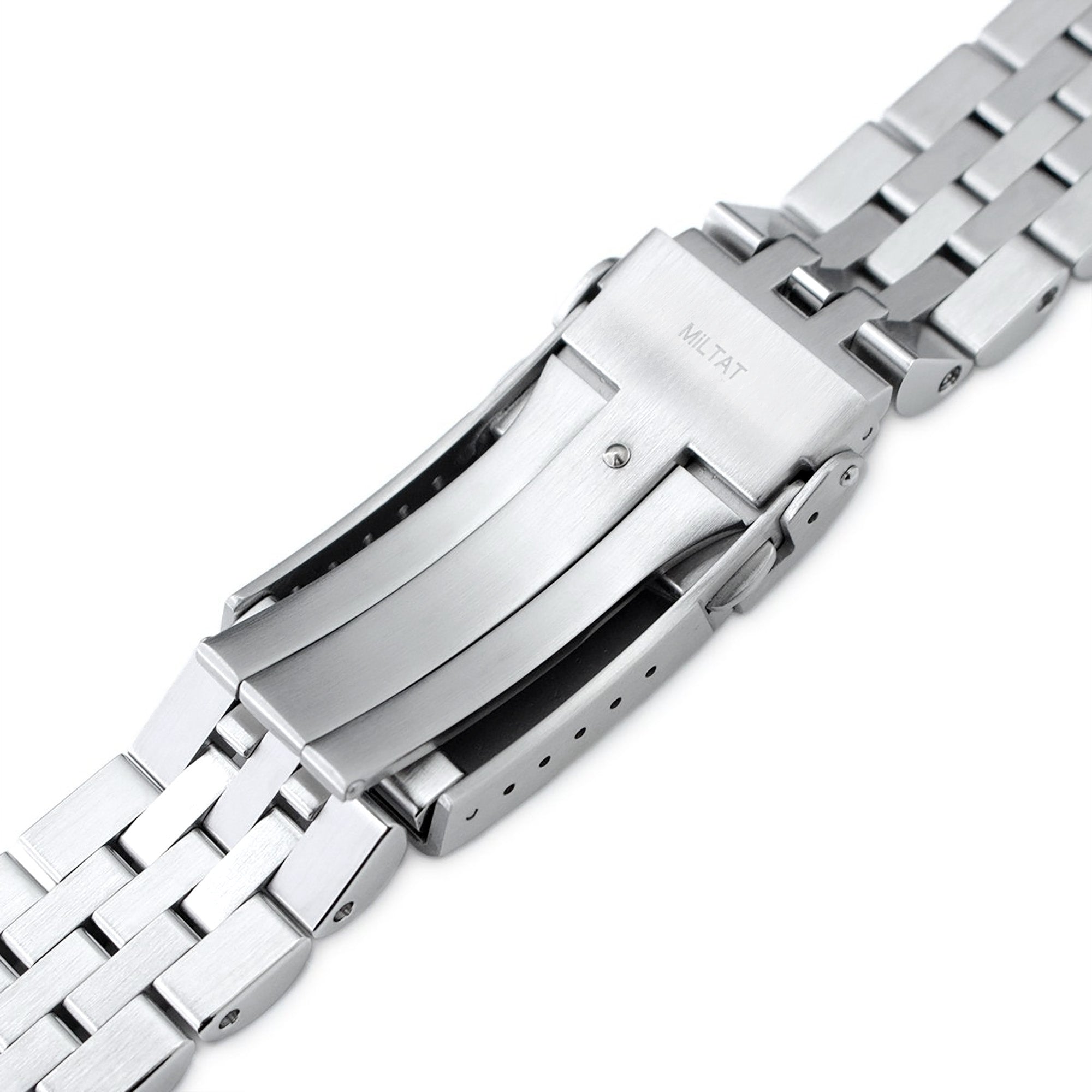 20mm Super-J Louis 316L Stainless Steel Watch Bracelet for Seiko Baby MM 200 Brushed V-Clasp Strapcode Watch Bands