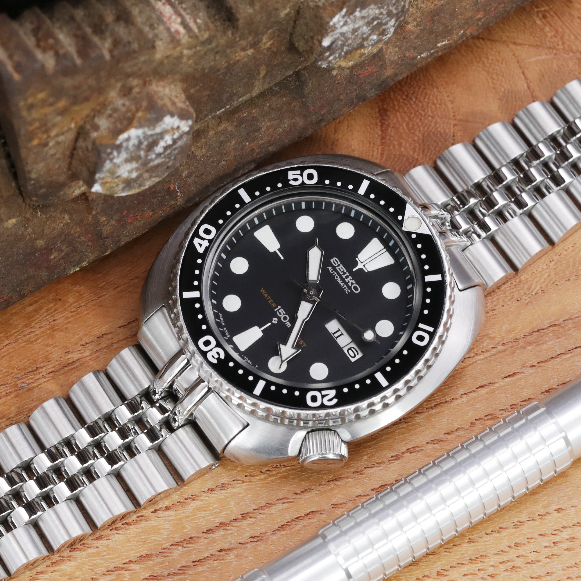 22mm Super-J Louis 316L Stainless Steel Watch Band for SEIKO Diver 6309-7040 Strapcode Watch Bands