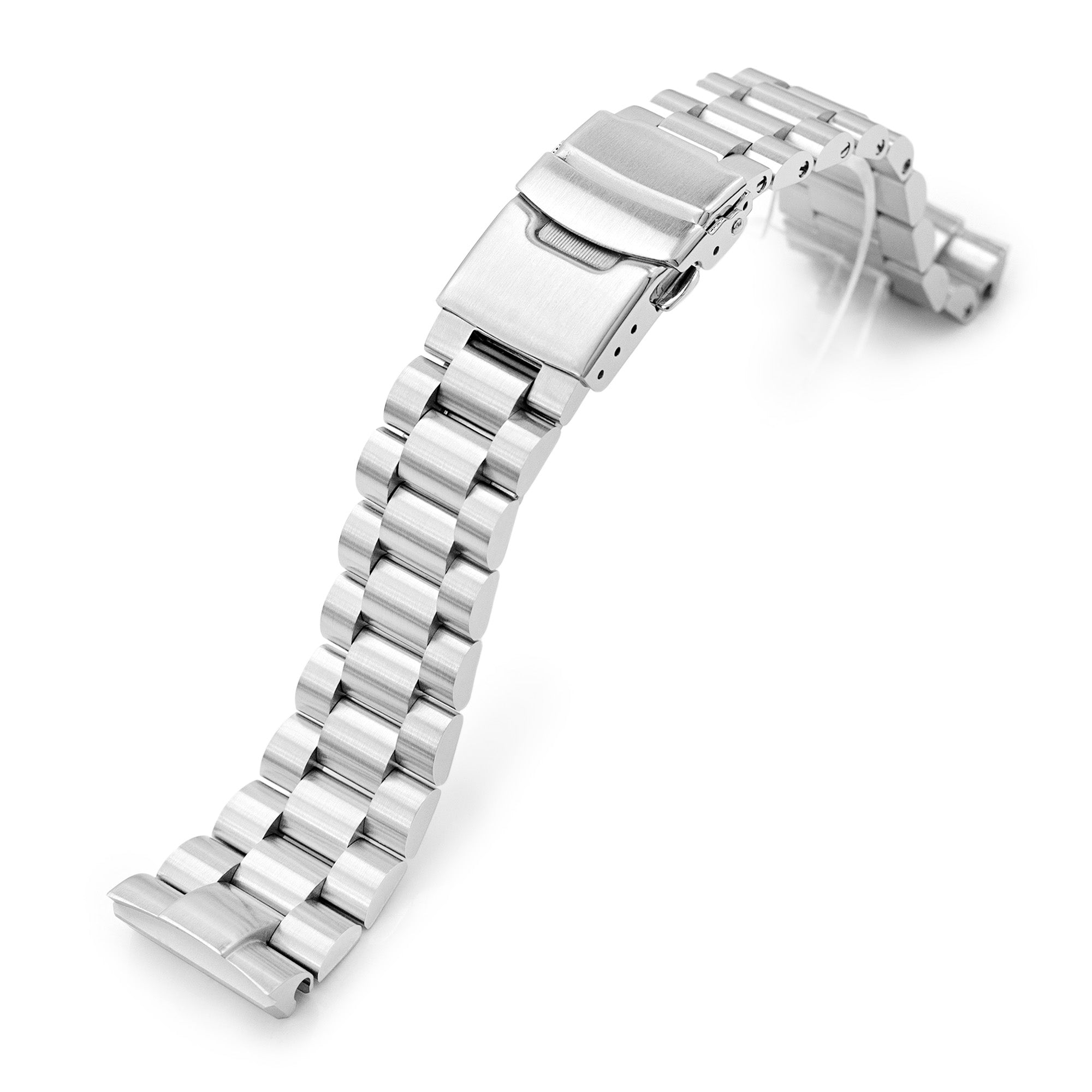 22mm Endmill Watch Band compatible with Seiko New Turtles SRP777 and PADI SRPA21, Diver Clasp Brushed