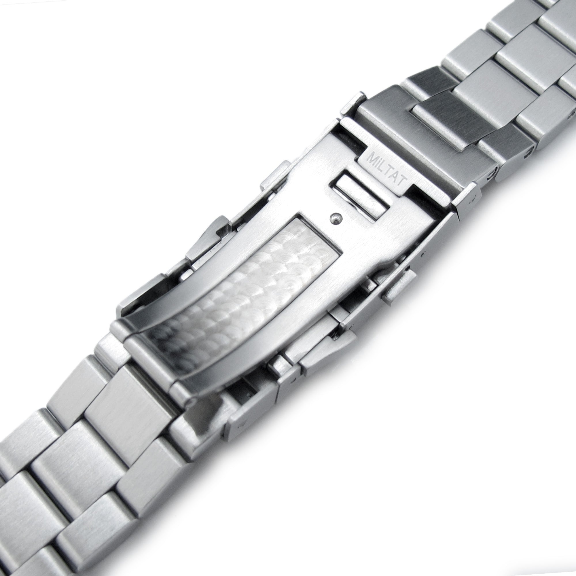 22mm Hexad 316L Stainless Steel Watch Band Straight Lug Wetsuit Ratchet Buckle Brushed Strapcode Watch Bands