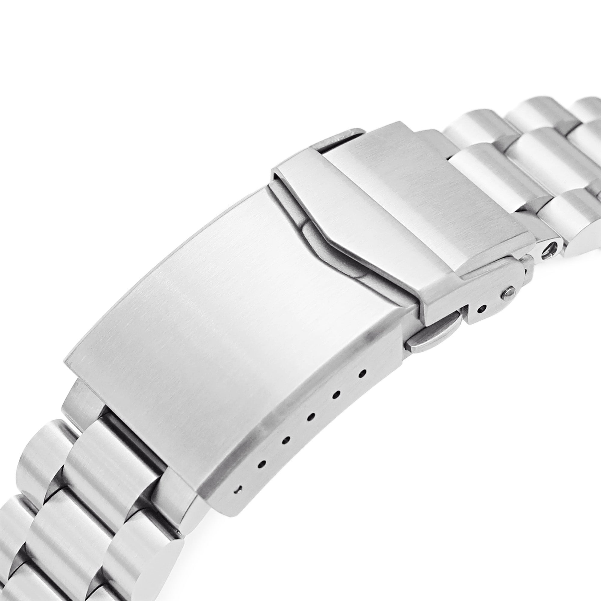 22mm Endmill Watch Band compatible with Seiko New Turtles SRP777 & PADI SRPA21, 316L Stainless Steel V-Clasp Brushed