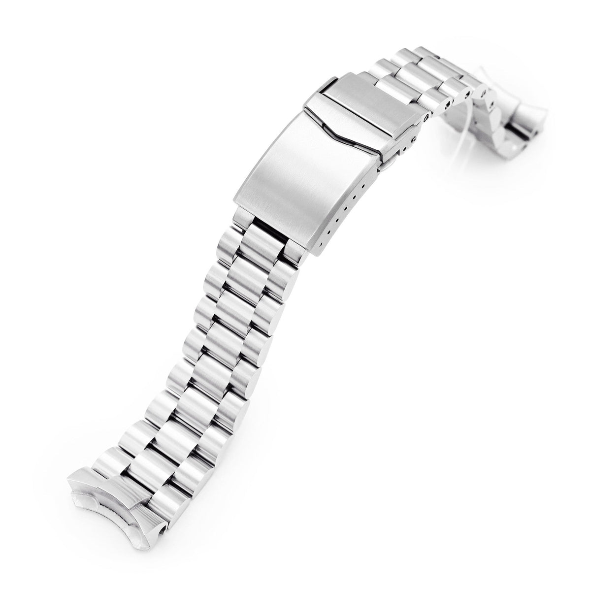 22mm Endmill Watch Band for Seiko GMT SSK001, 316L Stainless Steel Brushed V-Clasp Strapcode Watch Bands