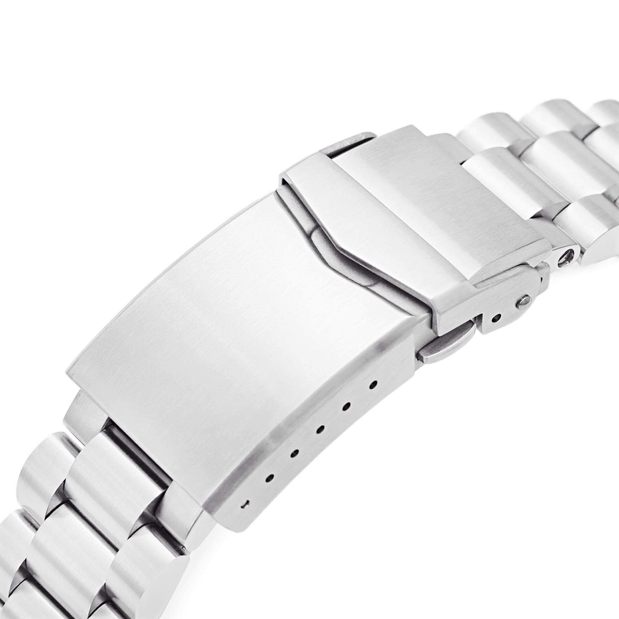 22mm Endmill Watch Band for Seiko GMT SSK001, 316L Stainless Steel Brushed V-Clasp Strapcode Watch Bands