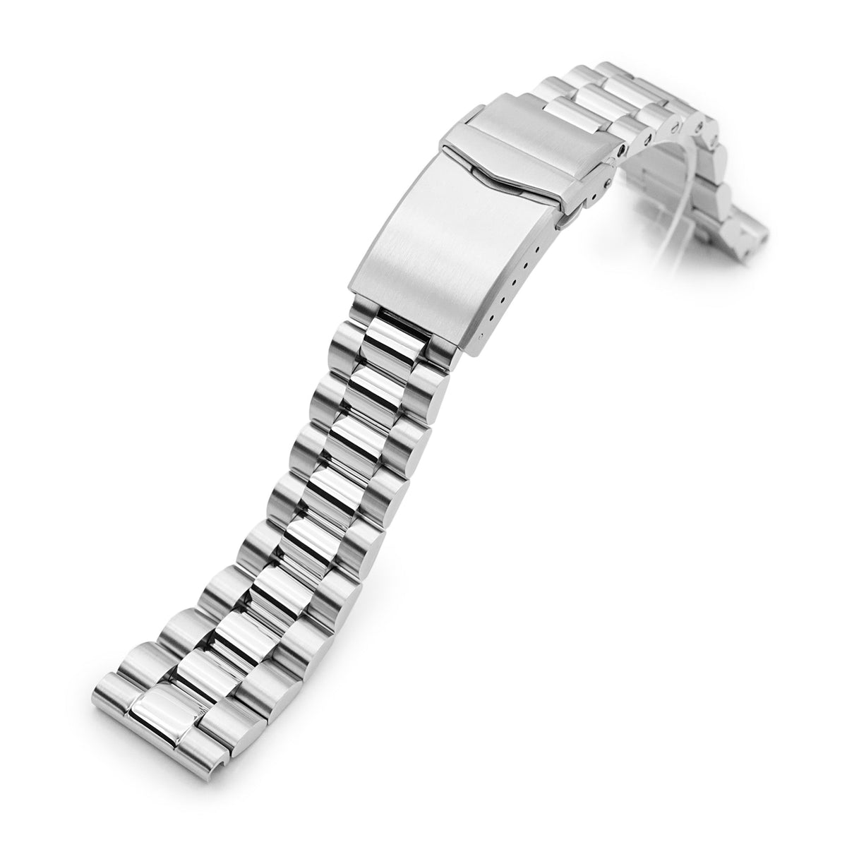 22mm Endmill Watch Band Straight End, 316L Stainless Steel Brushed and Polished V-Clasp Strapcode Watch Bands