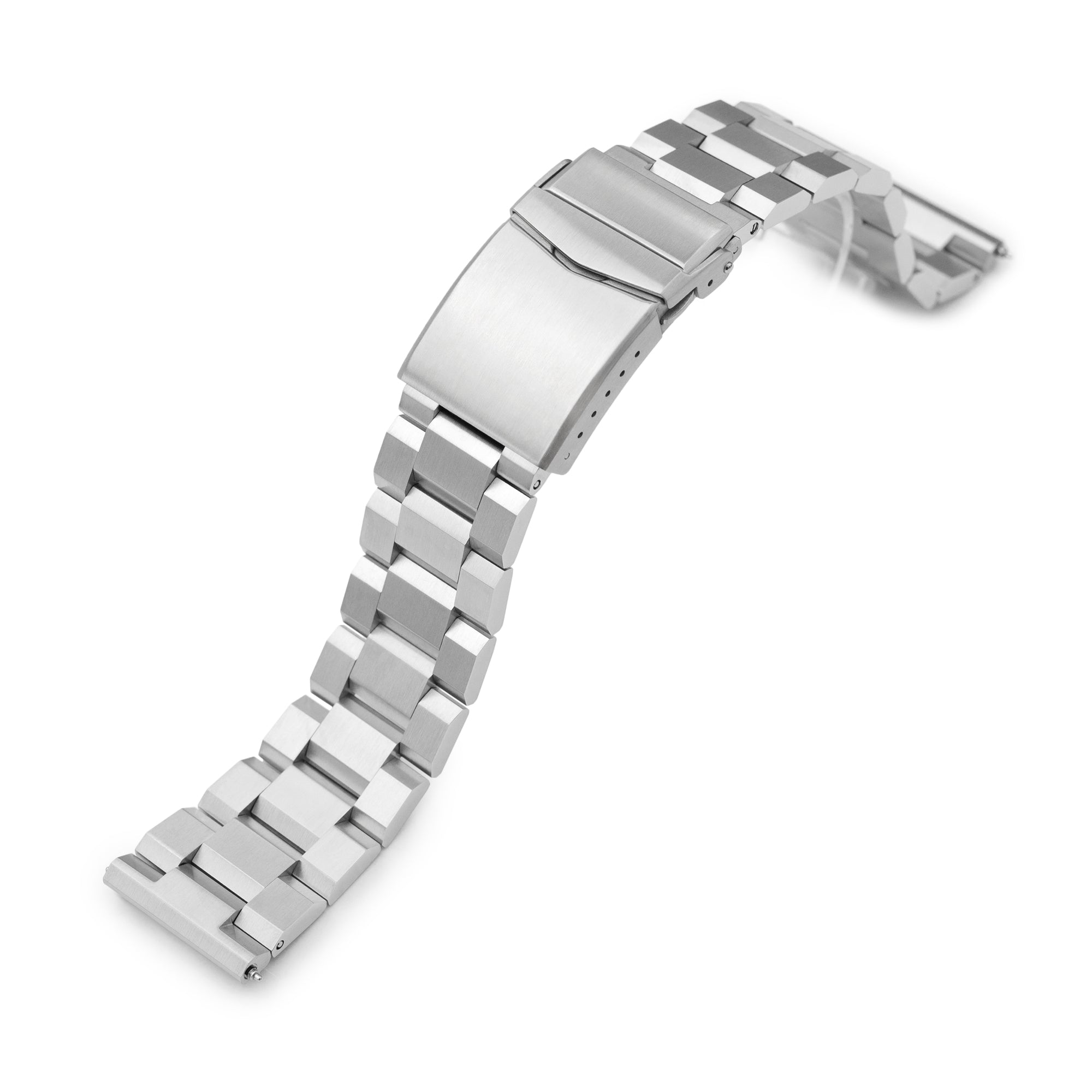 24mm Hexad (Pull-Twist) QR Watch Band Straight End Quick Release, 316L Stainless Steel Brushed V-Clasp Strapcode watch bands