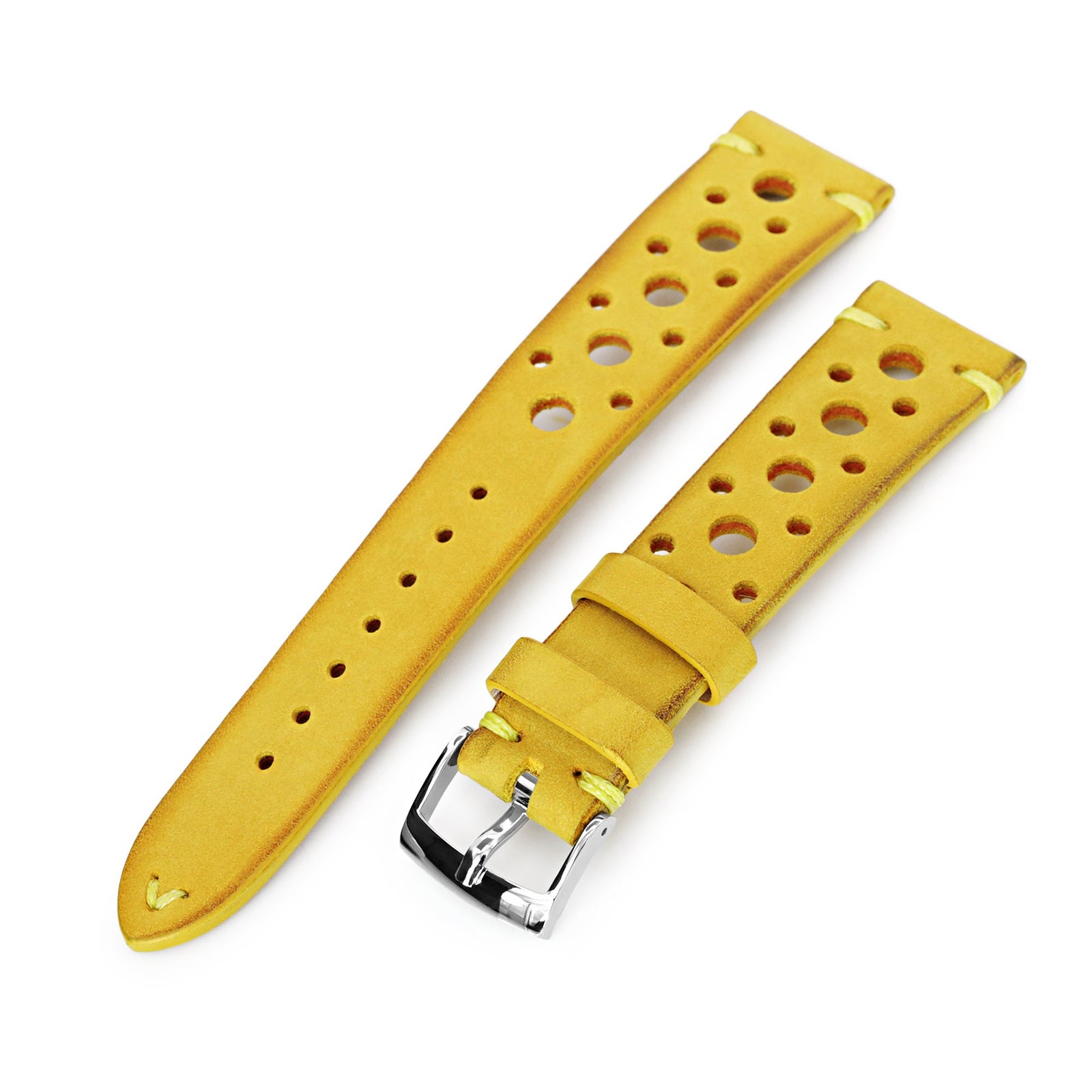 20mm Yellow 100% Italian Handmade Racer Watch Strap Strapcode