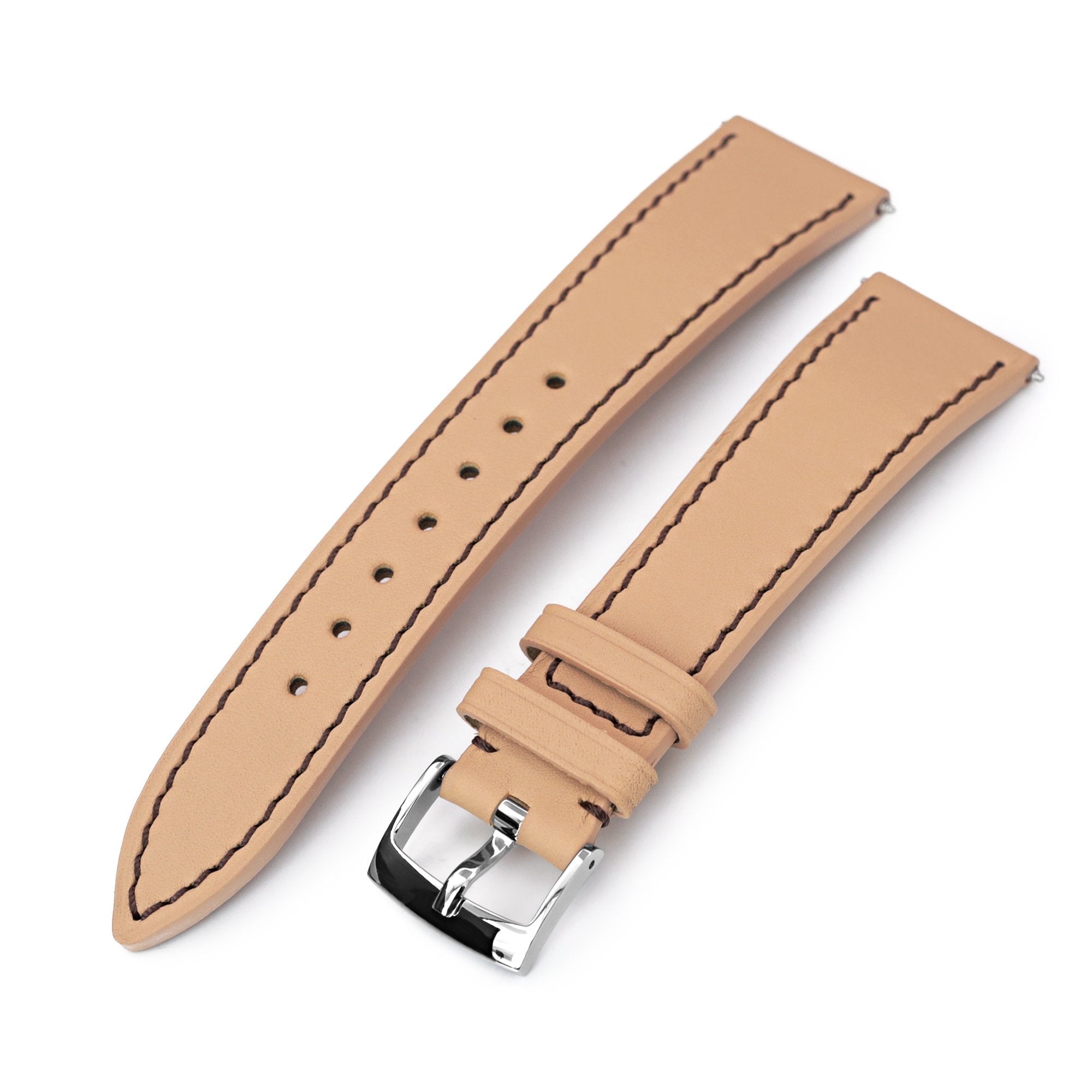 Bracelet de montre en cuir suédé camel 18mm neuf - Montres & Bijoux Bracelet de montre en cuir suédé camel 18mm neuf - Montres & Bijoux
