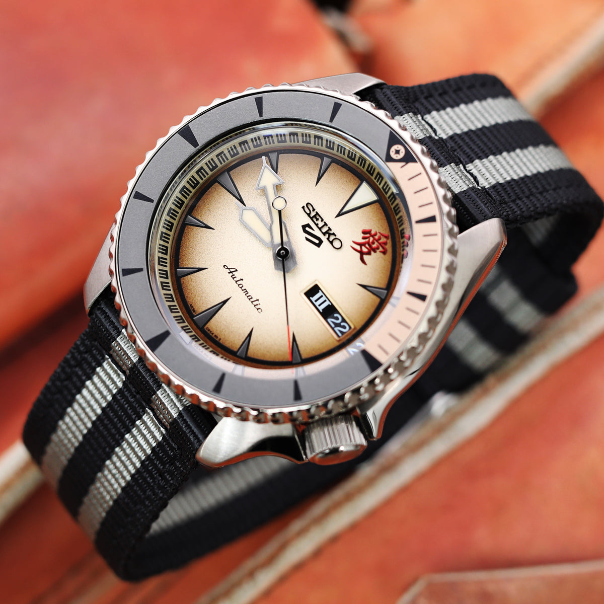 Seiko 5 Sports SBSA093 SRPF71K1 Naruto & Boruto Limited 6500, GAARA Strapcode Watch Bands