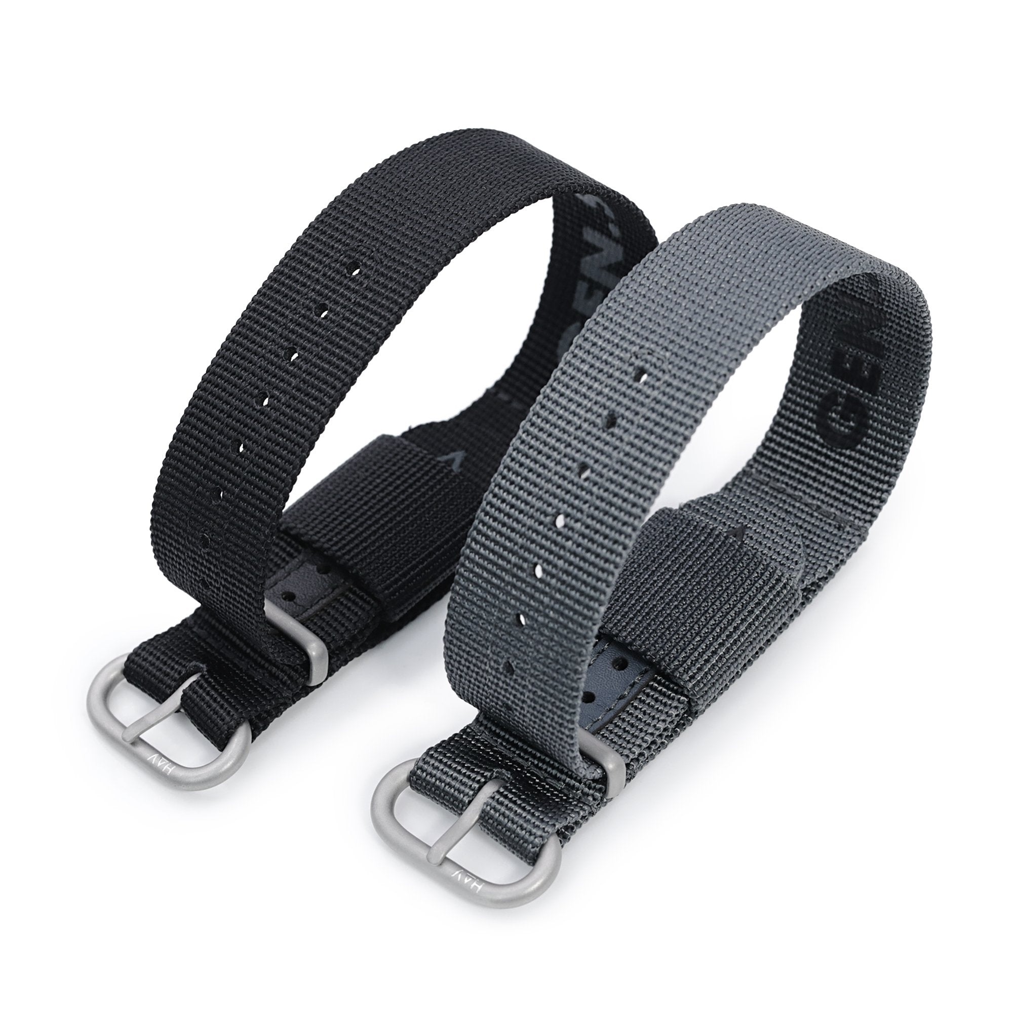 The General Service Strap set of TWO (Black & Grey) by HAVESTON Straps Strapcode Watch Band