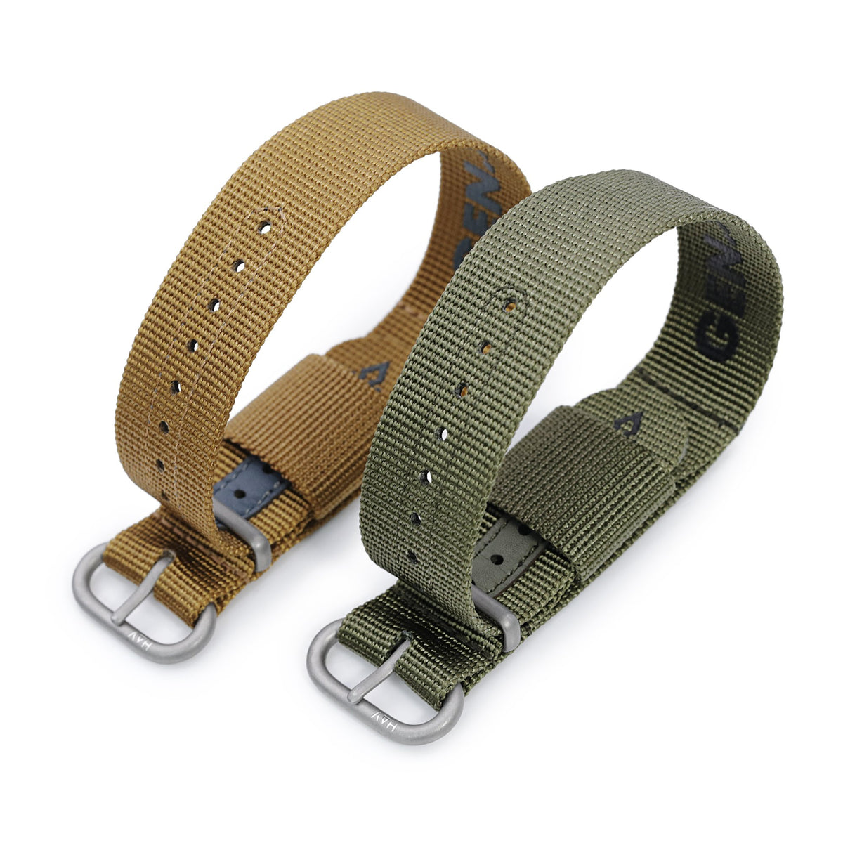 The General Service Strap set of TWO (Khaki &amp; Olive) by HAVESTON Straps Strapcode Watch Band