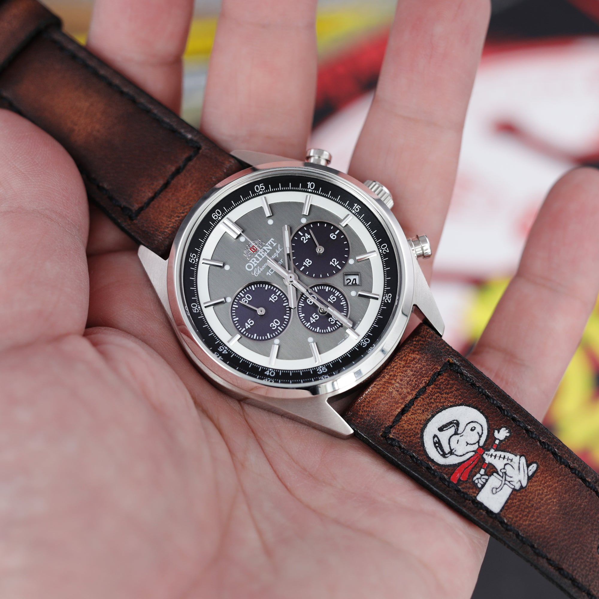 22mm Gunny X MT Dark Brown Handmade Quick Release Leather Watch Strap Minimalist Snoopy Strapcode Watch Bands