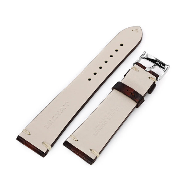Dark Brown Italian Handmade Alligator Vintage Watch Band