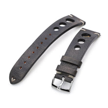 Q.R. 22mm Blackish Brown Leather Italian Handmade Racer Watch Band, Beige St. Strapcode Watch Bands