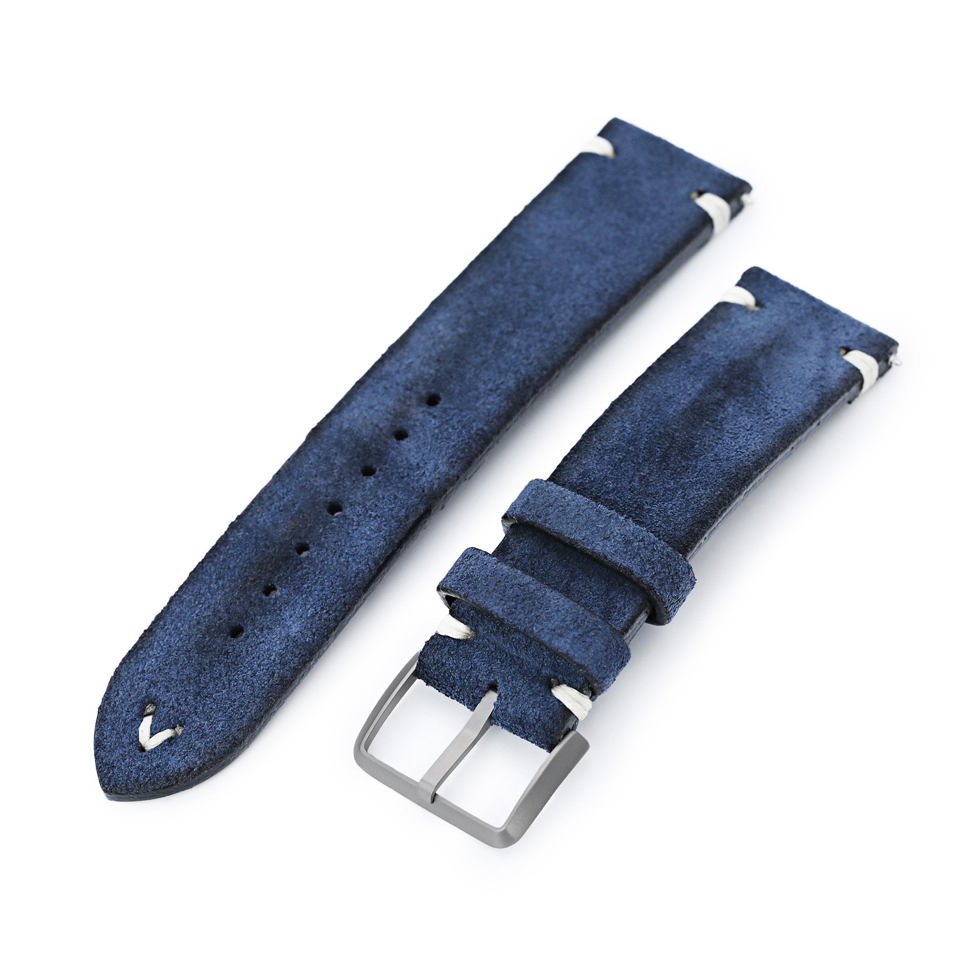 Q.R. Grey Suede watch strap 19mm - 22mm Leather Watch Band