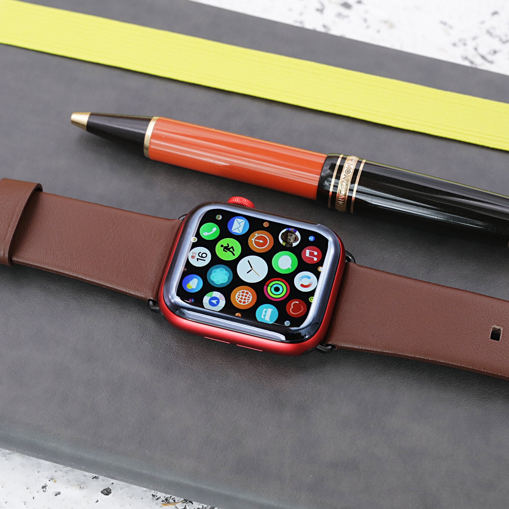 Water Repellent Leather Apple Watch Band for 44mm/42mm | Strapcode