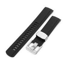 20mm Crafter Blue - Black Rubber Curved Lug Watch Strap for Seiko Baby MM200 & Mini Turtles Strapcode Watch Bands