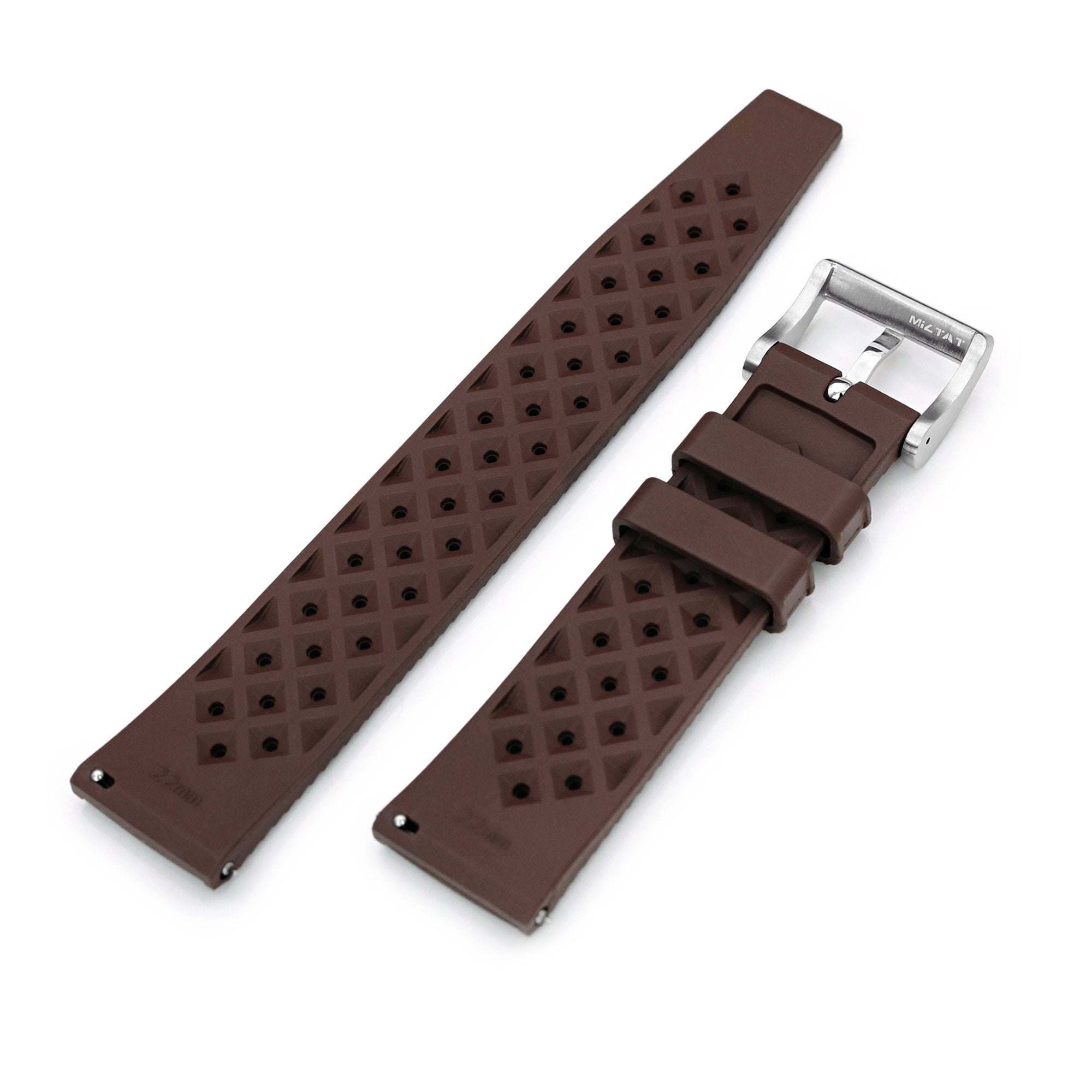 Quick Release Brown Tropical style rubber watch strap Strapcode