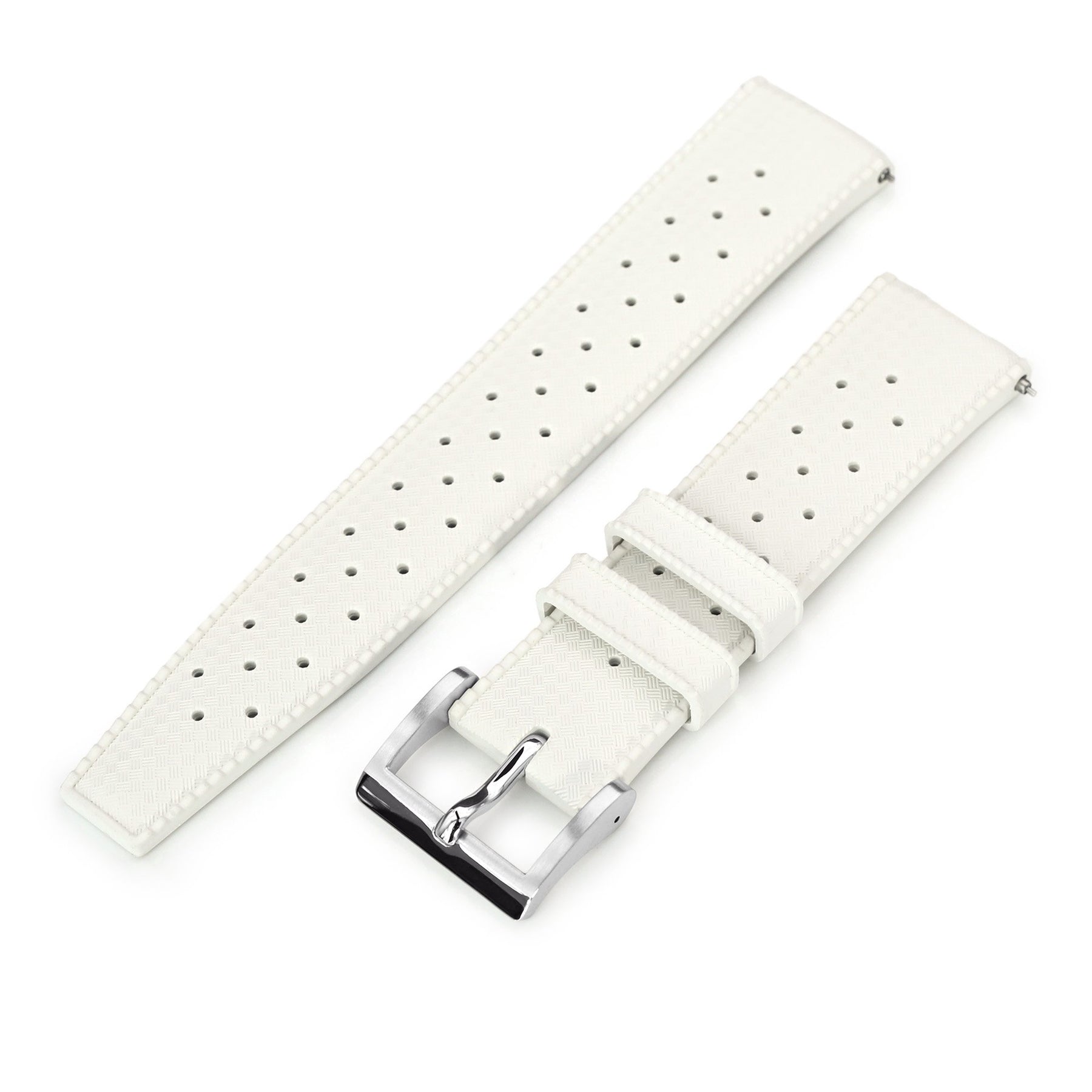 Quick Release White Tropicalstyle rubber watch strap Strapcode