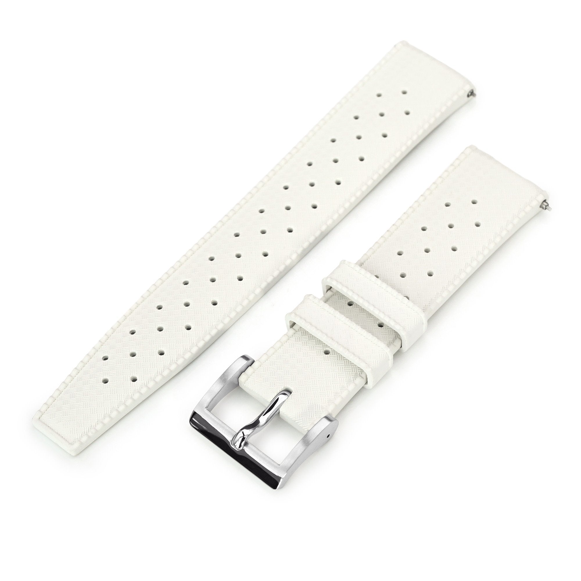 Quick Release White Tropical-style rubber watch strap | Strapcode