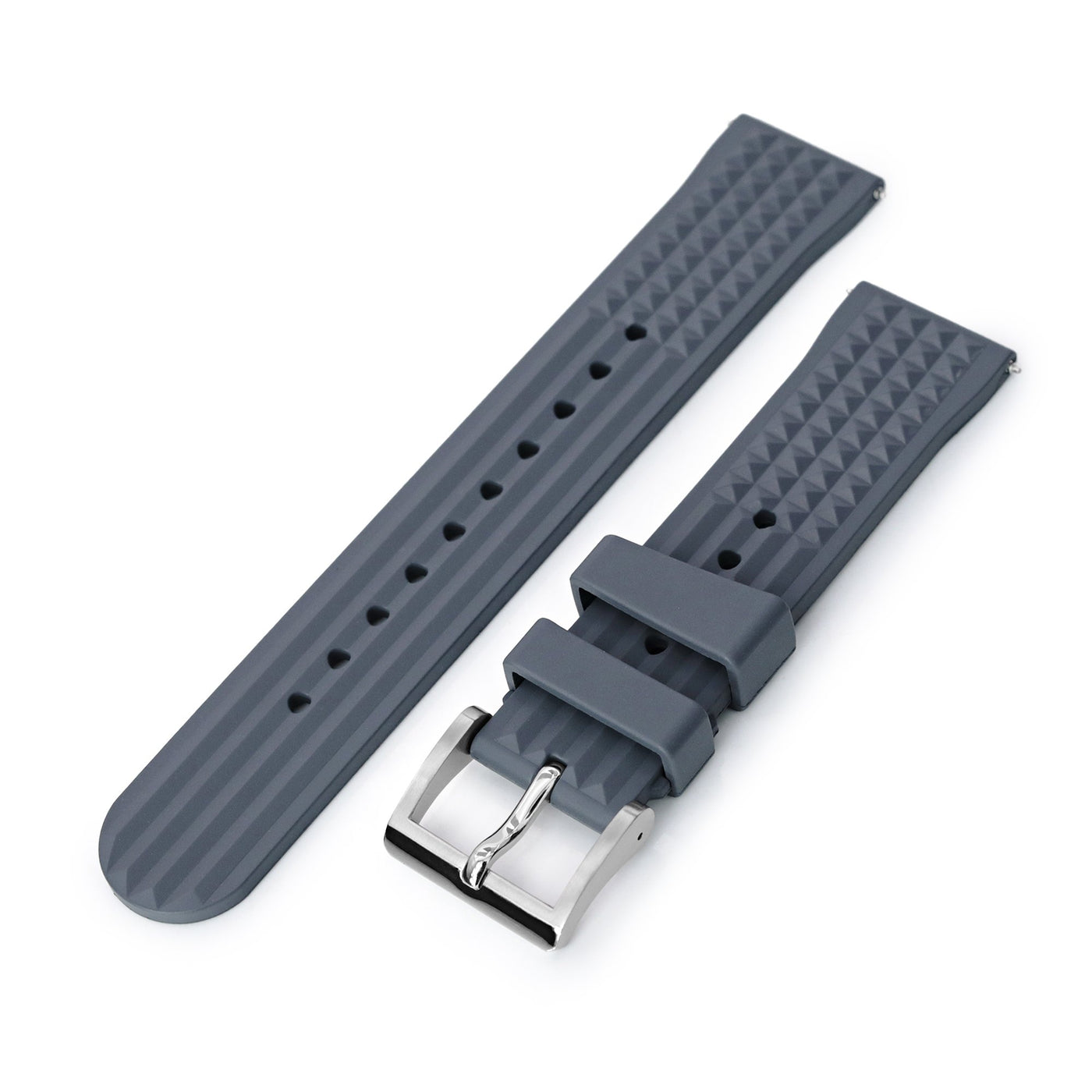 Waffle Watch Band 20mm, 22mm Chaffle FKM Rubber Strap Strapcode