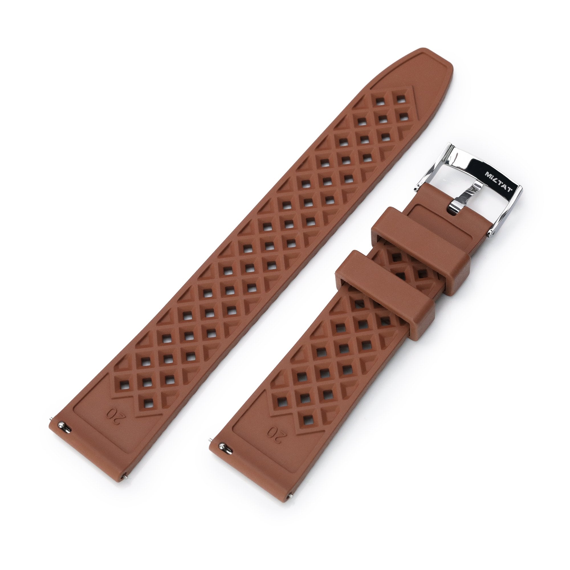 Rhombus Brown FKM Quick Release rubber watch strap, 20mm


 Strapcode Watch Bands