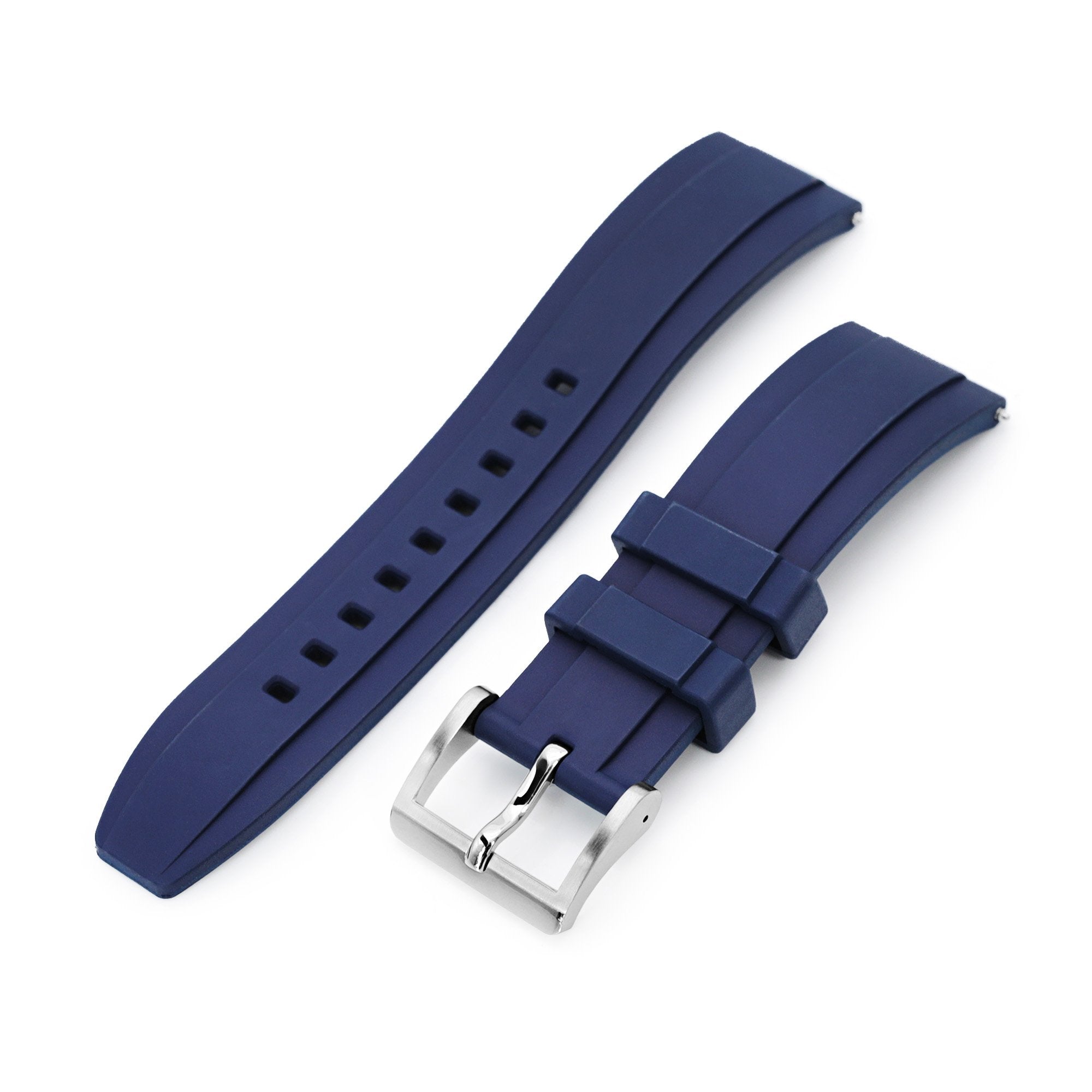 FKM08 Navy Blue FKM Quick Release rubber watch strap, 20mm or 22mm Strapcode Watch Bands