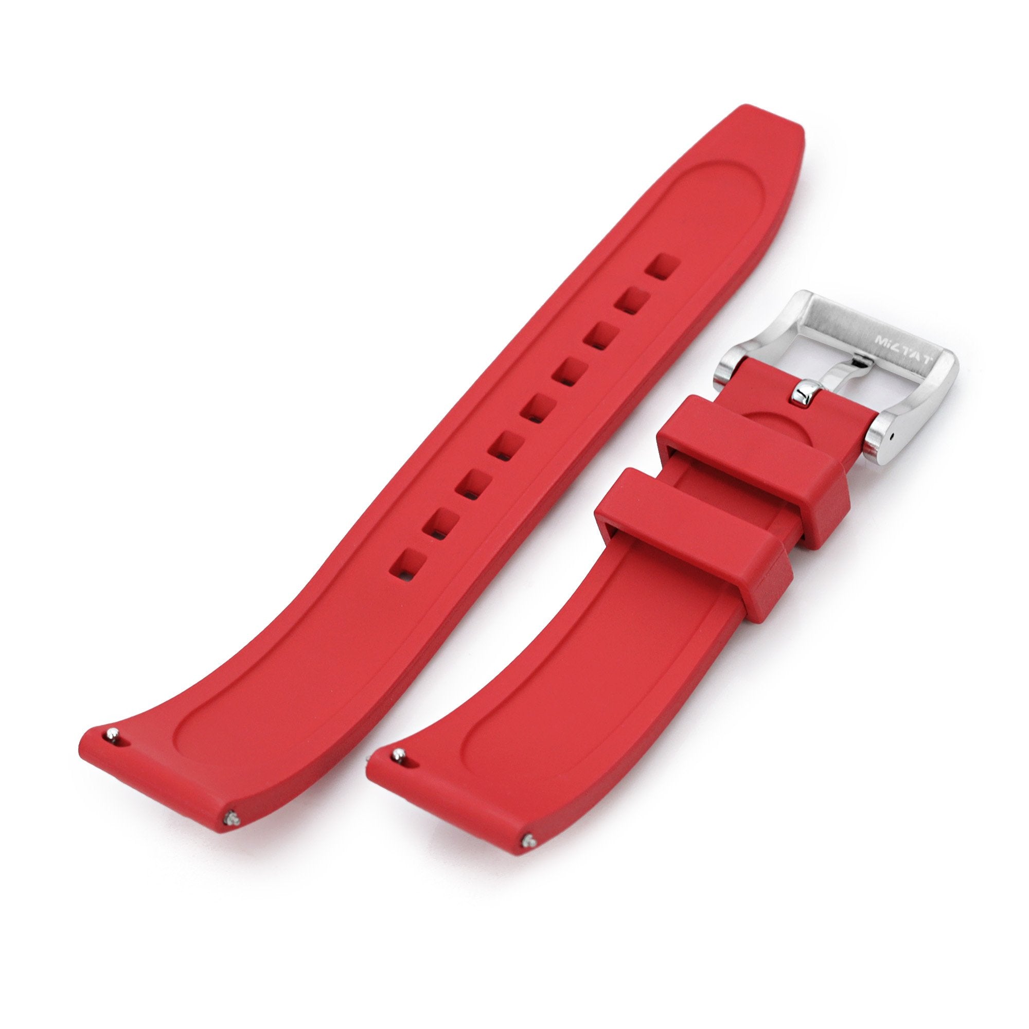 FKM08 Red FKM Quick Release rubber watch strap, 20mm Strapcode Watch Bands