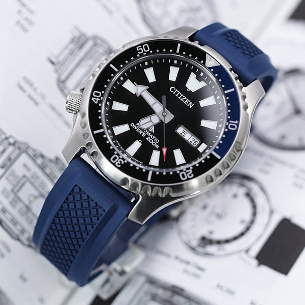 Navy Blue FKM Quick Release Rubber Strap, 20mm, 22mm | Strapcode Navy Blue FKM Quick Release Rubber Strap, 20mm, 22mm | Strapcode