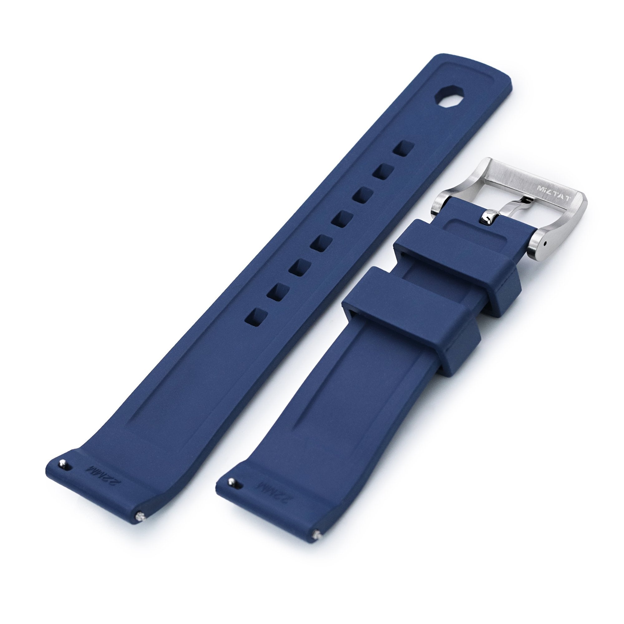 Crisscross Blue FKM Quick Release Rubber Strap, 20mm or 22mm Strapcode Watch Bands