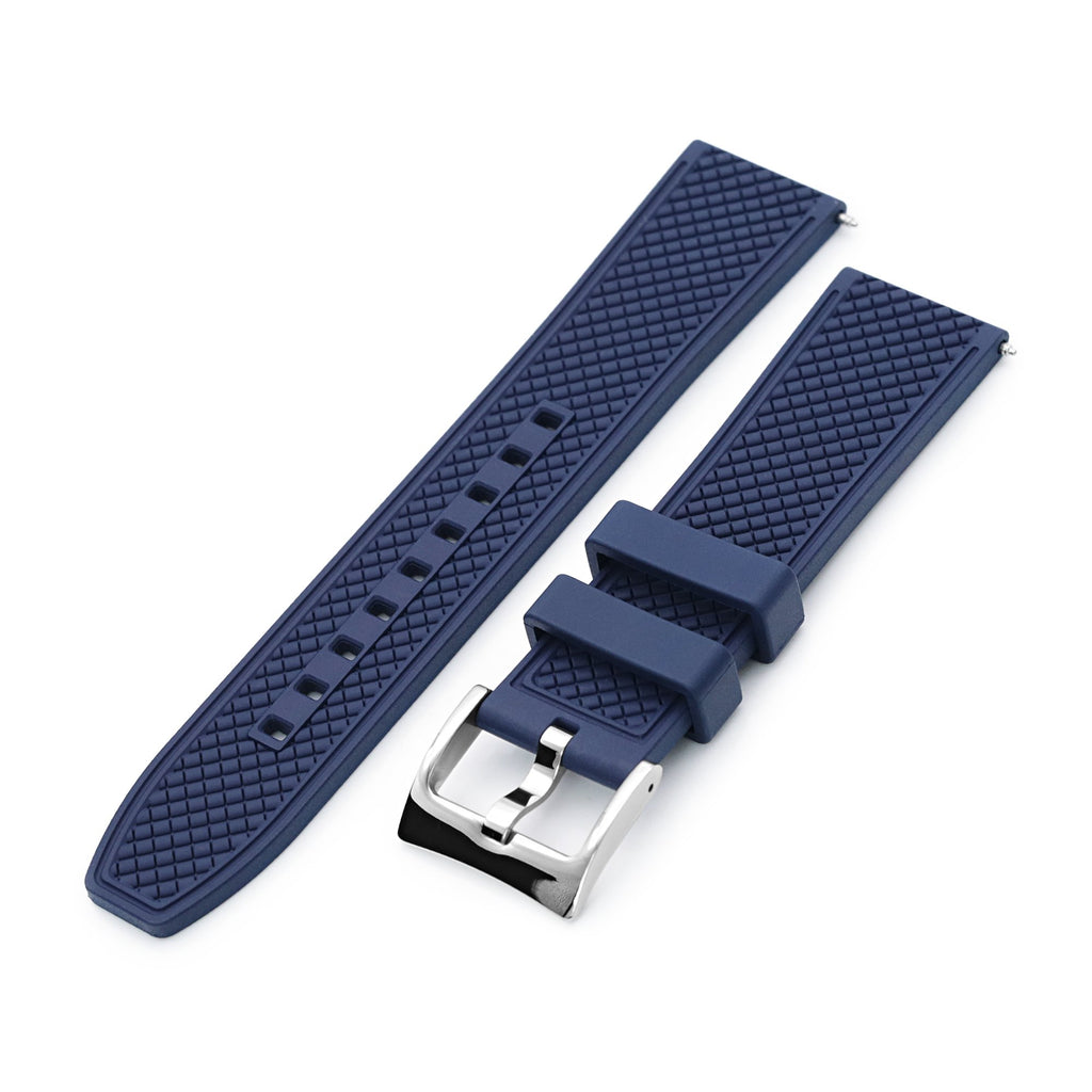 リストバディーズ ユニバーサル FKM ラバーウォッチストラップ 20mm 20mm, Wheels Resilient Curved End FKM rubber Watch Strap