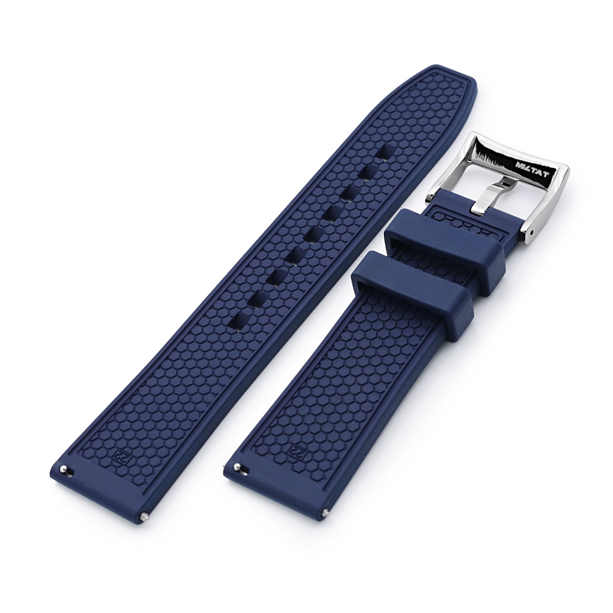 HONEY Blue FKM Quick Release Rubber Strap, 20mm or 22mm Strapcode Watch Band