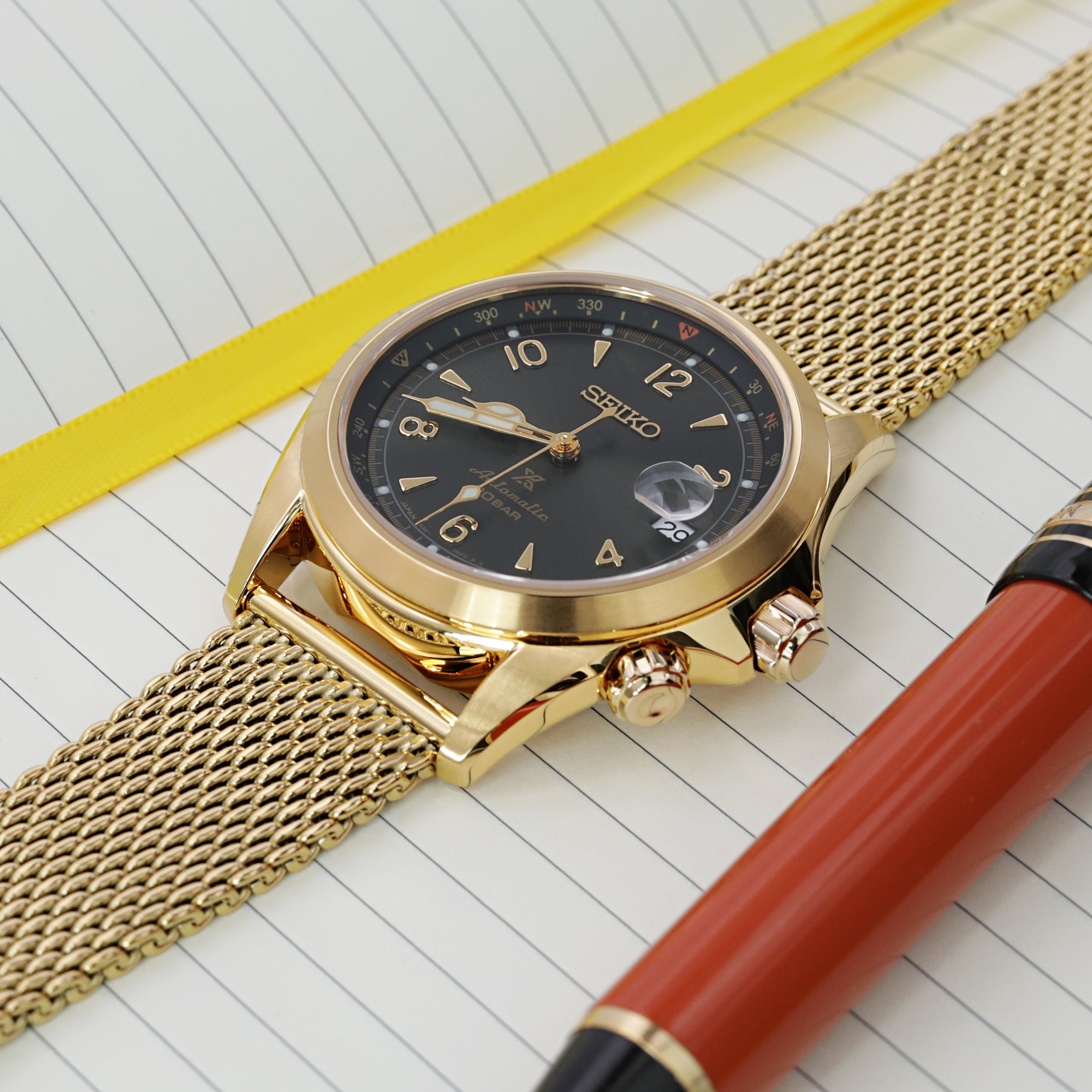 Quick Release Tapered Milanese IP Gold Mesh |