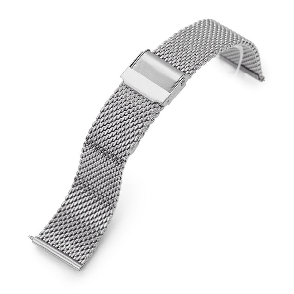 Interlocking PVD Black Mesh Watch Band Bracelet - Strapcode