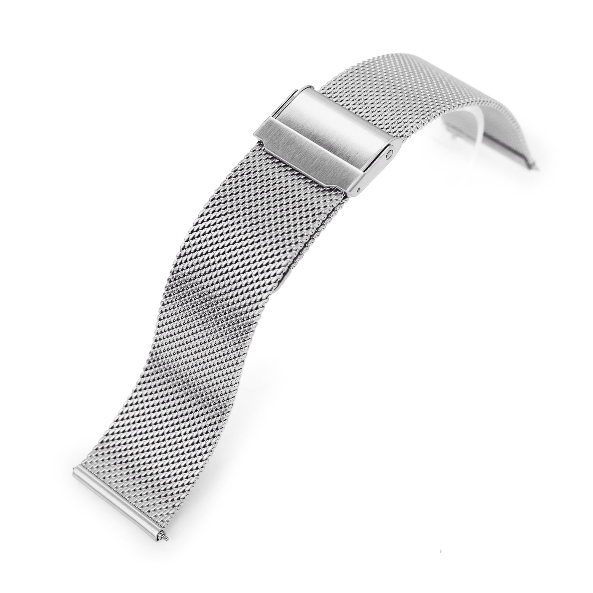 Quick Release Classic Superfine Mesh Watch Band, 18mm, 19mm, 20mm or 22mm, Brushed Strapcode Watch Bands