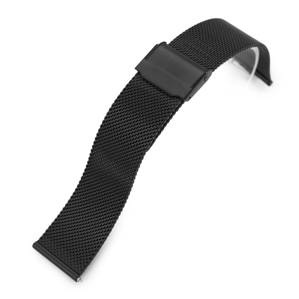 Quick Release Classic Superfine Mesh Watch Band, 18mm, 19mm, 20mm or 22mm, PVD Black Strapcode Watch Bands