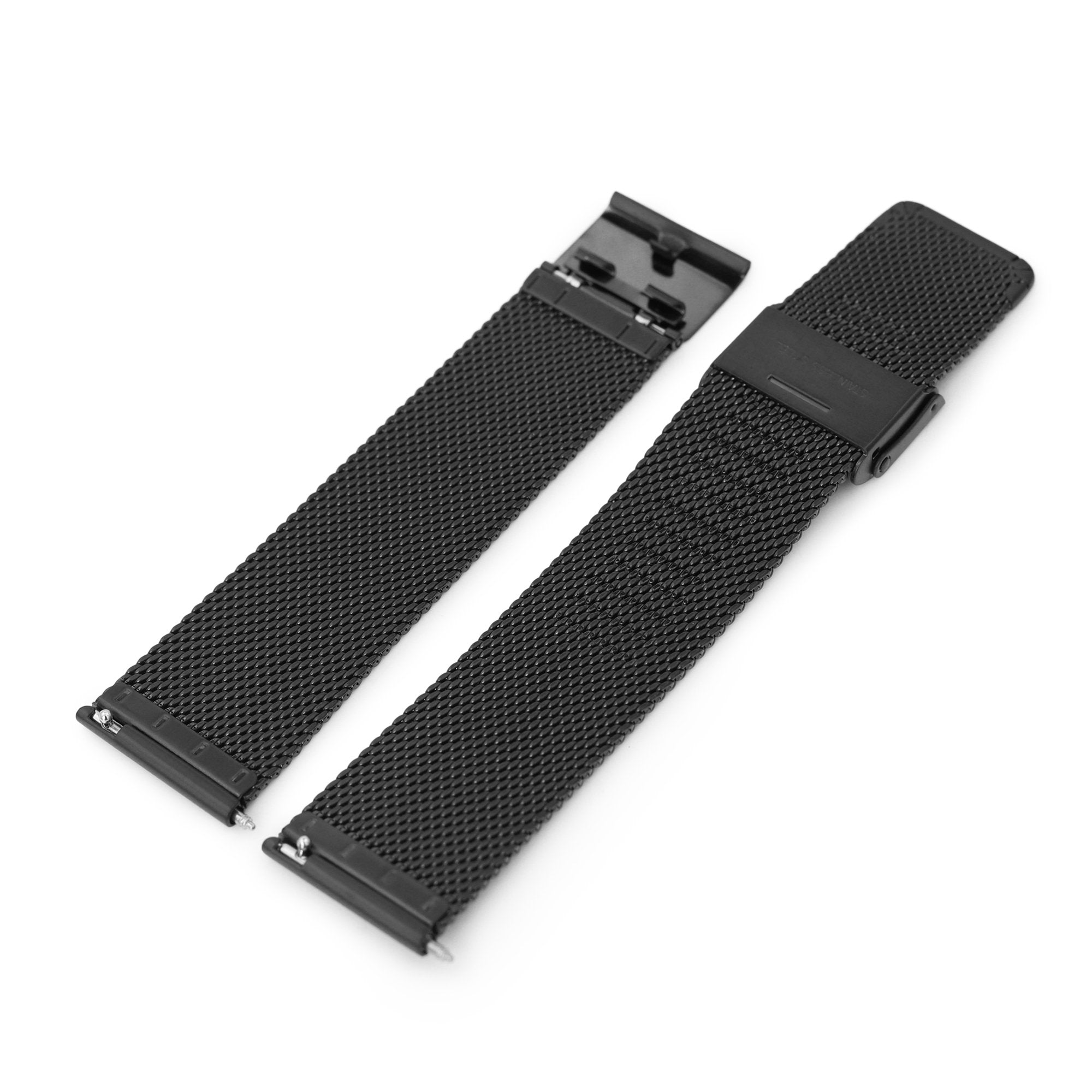 Quick Release Classic Superfine Mesh Watch Band, 18mm, 19mm, 20mm or 22mm, PVD Black Strapcode Watch Bands