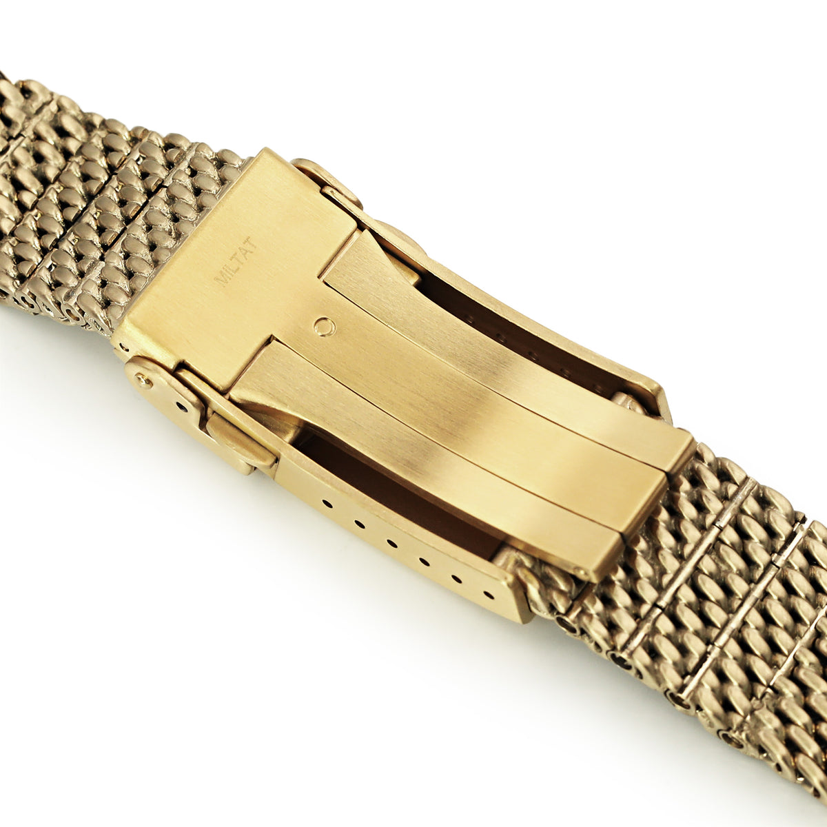 Curved Endlink Massy Mesh Watch Bands for Seiko Gold Turtle