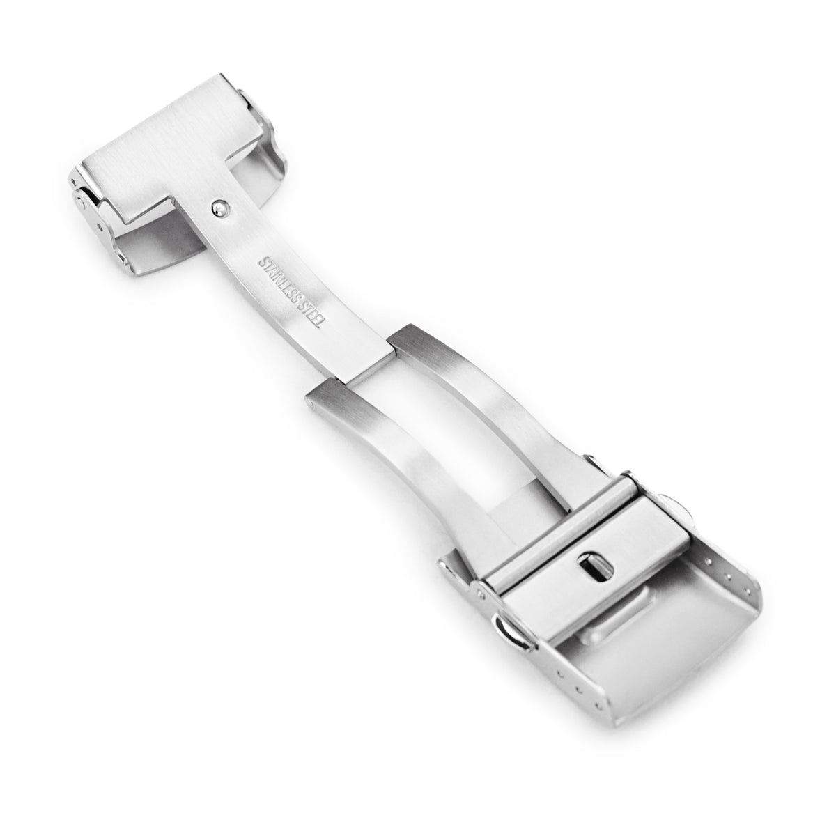 18mm 20mm 22mm or 24mm Stainless Steel Push Button Diver Clasp for Watch Band Brushed Strapcode Buckles