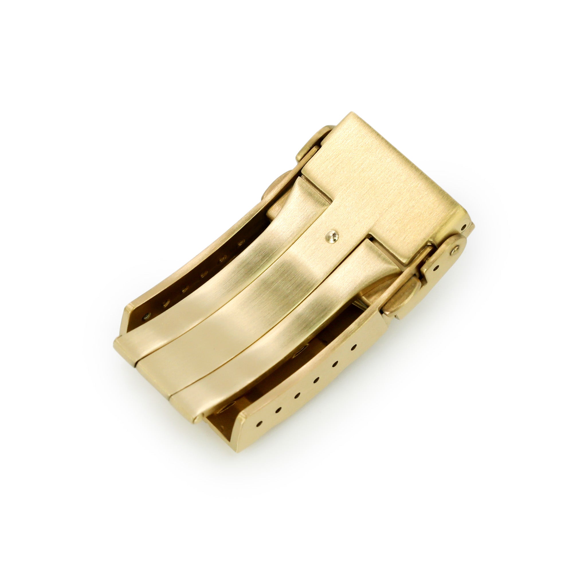 18mm Solid 316L Stainless Steel Double Locks SUB Diver Clasp Button Control 2-tone IP Gold Strapcode Buckles