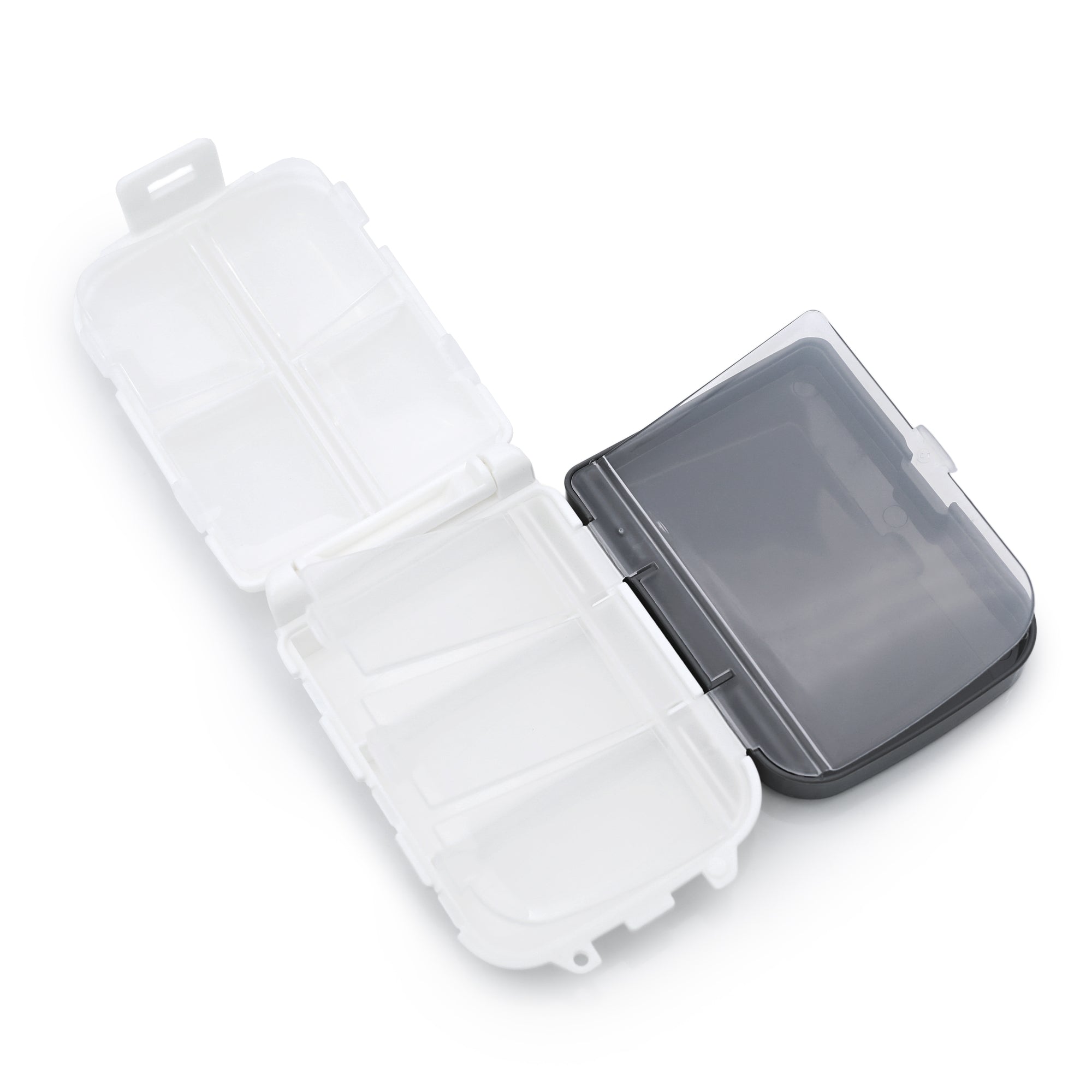 Contenitore da 8 slot per barrette di molla, fibbie e parti di orologi, bianco