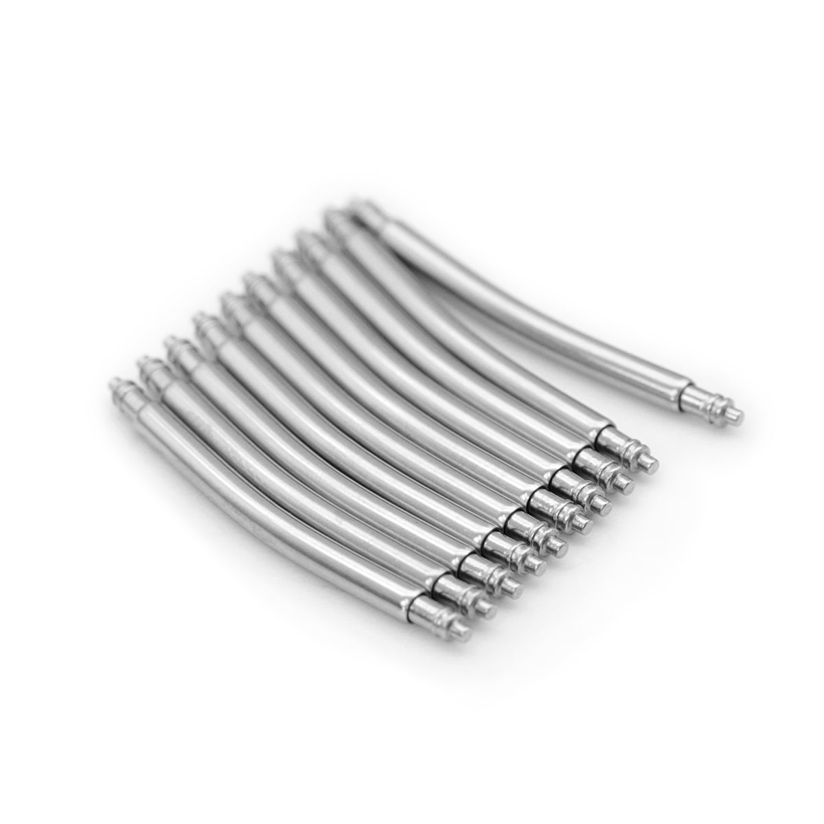 18, 19, 20, 21, 22, 24mm Curved Spring Bars Double Shoulder 1.78mm Dia. (pack of 20 pieces)