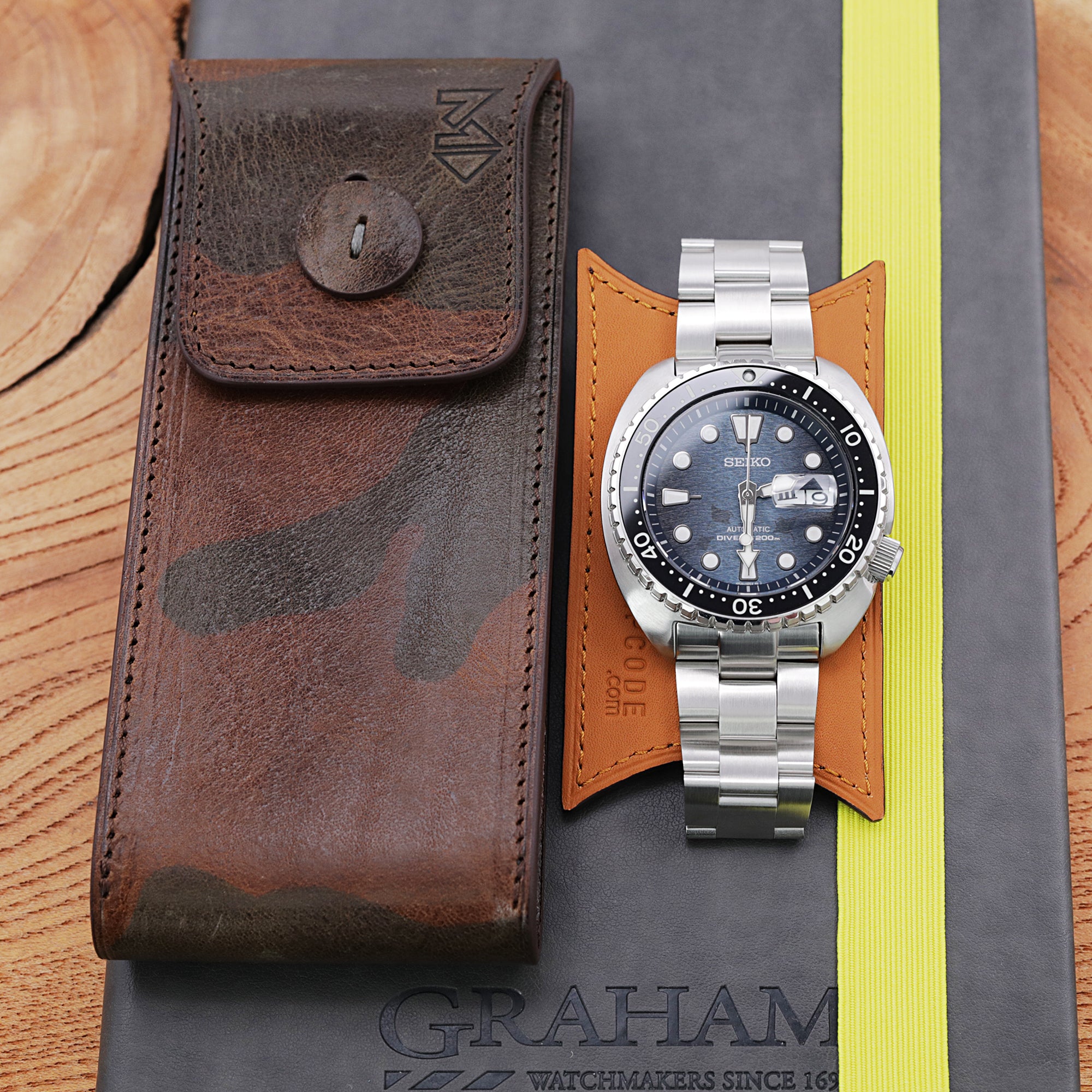 MT-3 Italian Leather Watch Pouch in Camo Pattern for Watch Strap