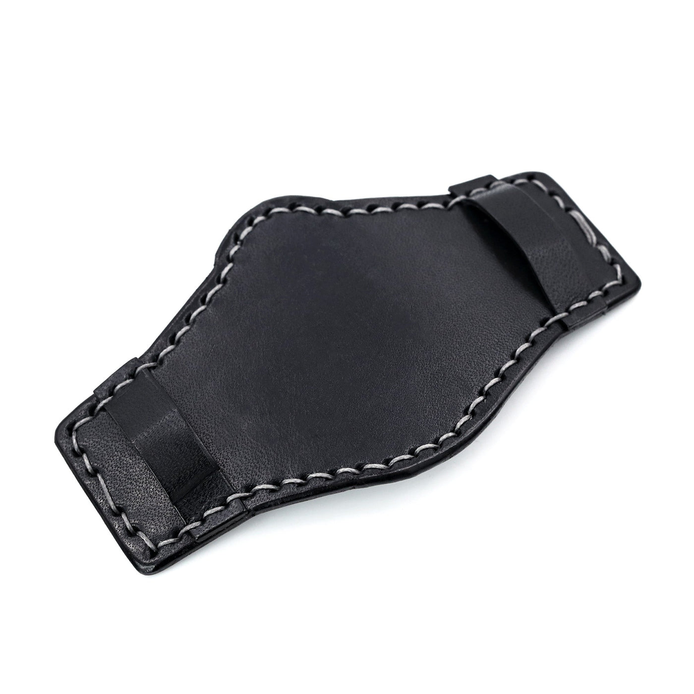 Black Calf Leather BUND Pad for 20mm or 22mm Watch Straps| Strapcode