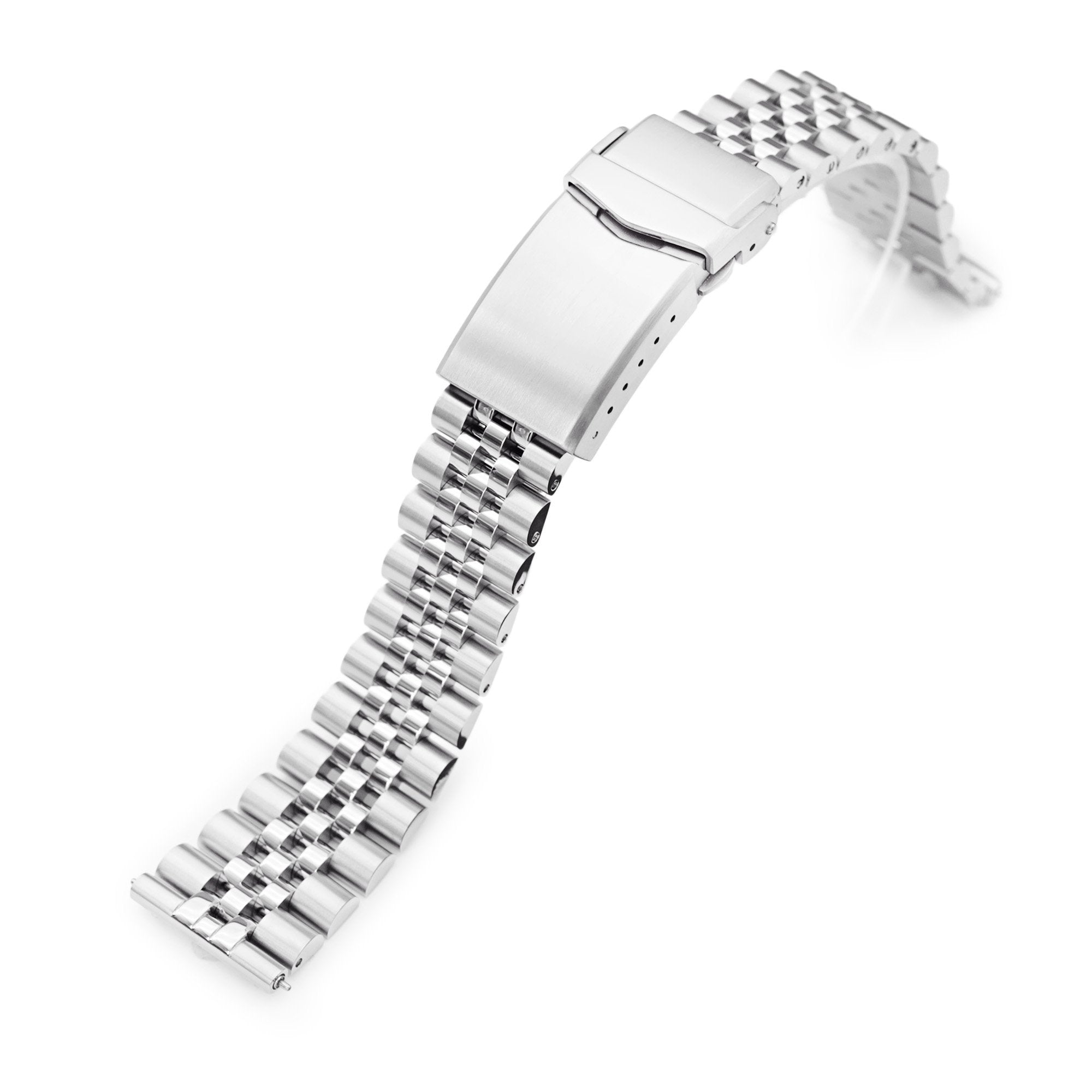 18mm, 19mm, 20mm Super-JUB II QR Watch Band Straight End Quick Release, 316L Stainless Steel Brushed V-Clasp Strapcode Watch Bands