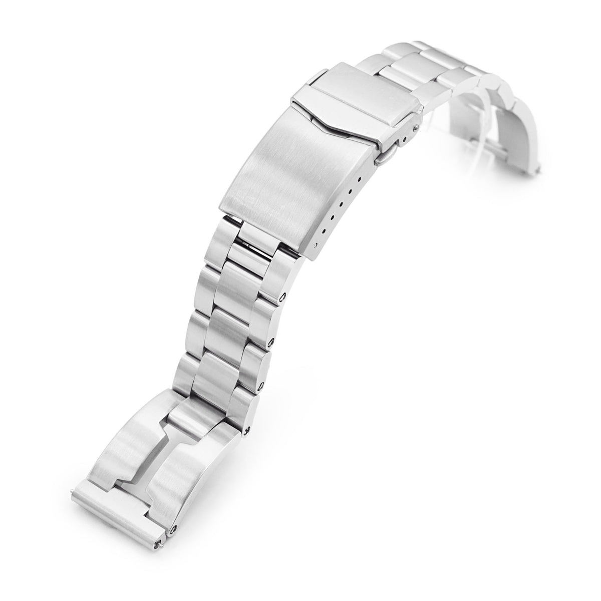 20mm Retro Shaver Blade QR Watch Band Straight End Quick Release, 316L Stainless Steel Brushed V-Clasp Strapcode Watch Bands